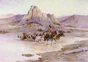 Charles M Russell Return of the Horse Thieves Norge oil painting reproduction